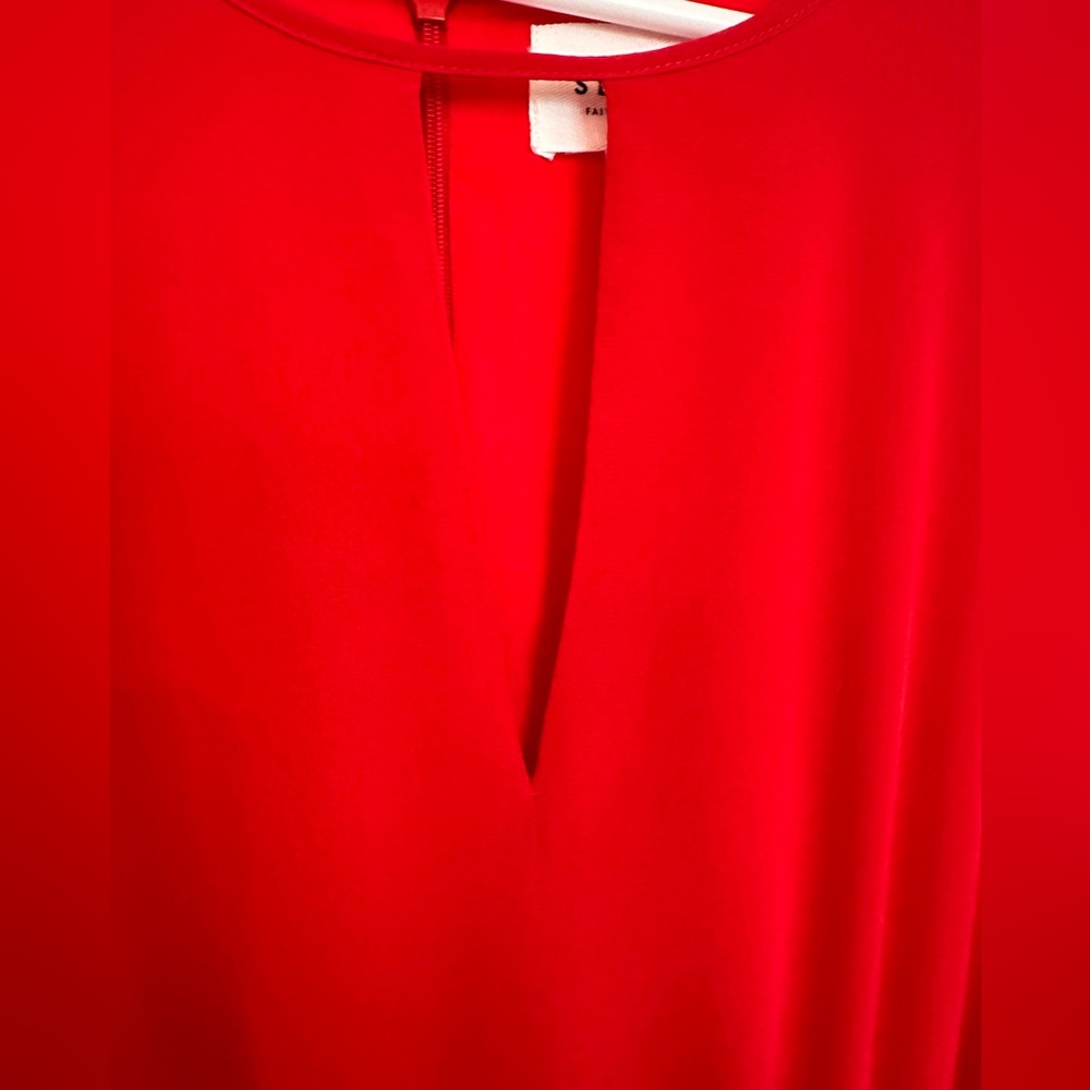 Sézane Elegant Red Long Sleeve Silk Victoire Dress (Size FR 36 | US 4) - Picture 13 of 15